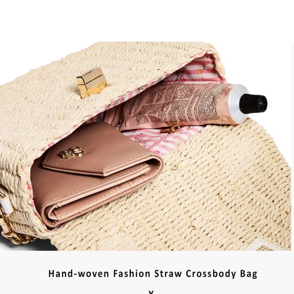 Natural/Ivory Sift Straw Purse w/Chain - Picture 10 of 16